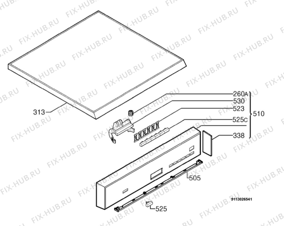 Взрыв-схема посудомоечной машины Zanussi Electrolux ZDF411 - Схема узла Command panel 037